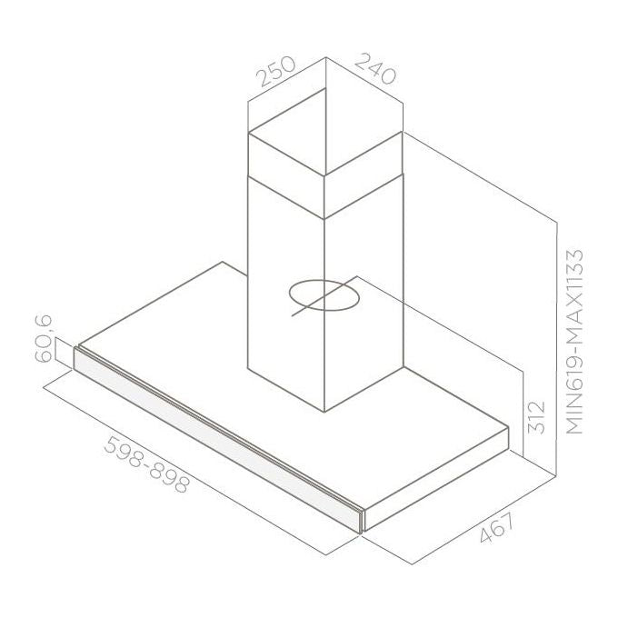 Elica JOY BLIX-A-60 PRF0104625A Cappa a Parete Classe energetica C Aspirante Touch Control Illuminazione LED 60 cm Inox-Vetro Nero