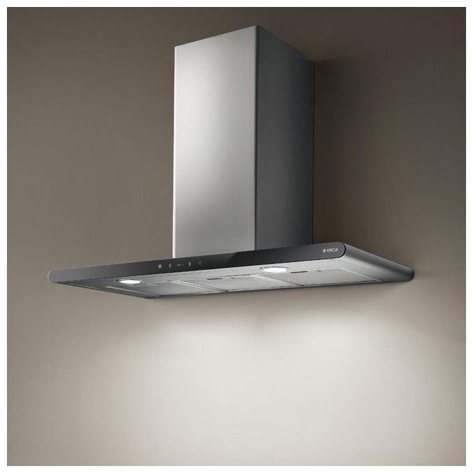 Elica GALAXY BLIX-A-80 PRF0008948B Cappa a Parete Classe energetica C 3 Velocita' Aspirante Touch Control Illuminazione Neon 80 cm Inox-Vetro Nero