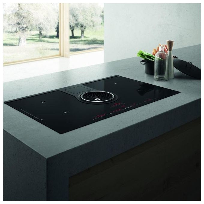 Elica NIKOLATESLA HP BL-F-830x515 G5 Piano cottura aspirante a Induzione con cappa filtrante integrata 4 zone 83 cm Comandi Touch control 536 m3-h Vetro Nero PRF0120976A