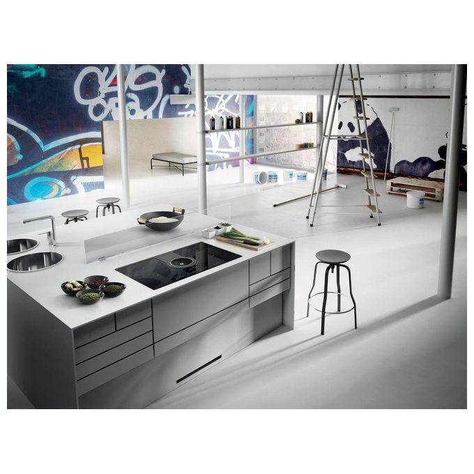 Elica NIKOLATESLA  BL-F-830x515 Mix Piano cottura aspirante a Induzione con cappa filtrante integrata 4 zone 83 cm Comandi Touch control 536 m3-h Vetro Nero PRF0120978A