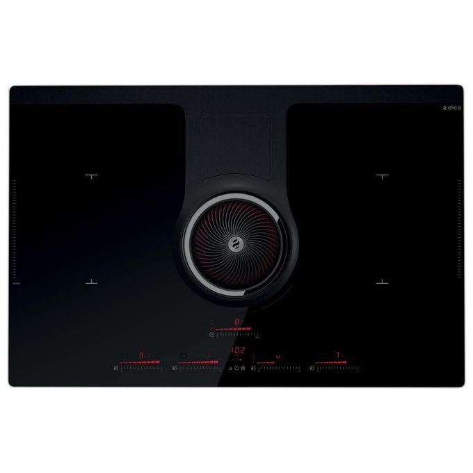 Elica NIKOLATESLA HP BL-F-830x515 G5 Piano cottura aspirante a Induzione con cappa filtrante integrata 4 zone 83 cm Comandi Touch control 536 m3-h Vetro Nero PRF0120976A