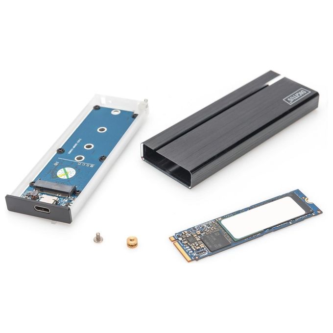 Digitus Alloggiamento Ssd Esterno Usb Type-C 3.1 M.2 Nvme Senza Attrezzi Alloggiamento in Alluminio Key M o Key B+M