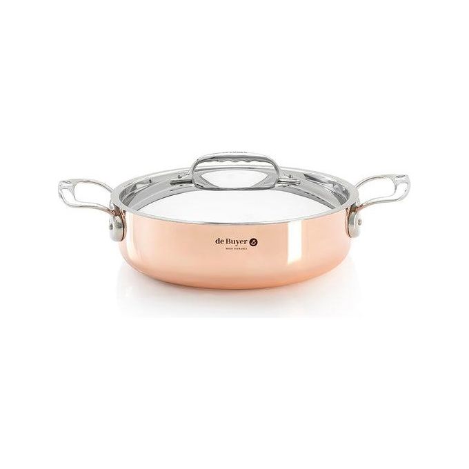 De Buyer Prima Matera Pentola Rame-Inox Bassa 28cm per Induzione