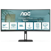 AOC V5 CU34V5C Monitor Pc 34'' 3440x1440 Pixel Wide Quad Hd Led Nero