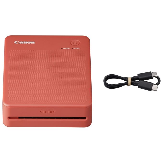 Canon Stampante portatile SELPHY QX20: per la stampa Wi-Fi direttamente dal tuo dispositivo smart. Stampa a sublimazione 2 formati di stampe con adesivo rimovibile e ricarica USB-C - Rosso