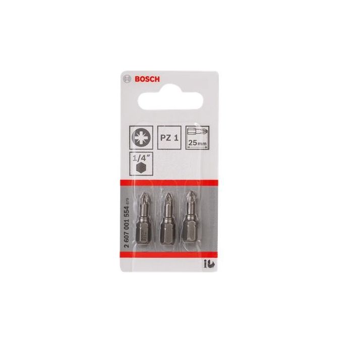 Bosch 3 Pezzi PZ Bit per Cacciavite PH1 XH1 25mm