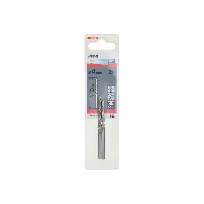 Bosch 2 608 585 916 2 Punte per Metallo HSS-G 4x43x75mm