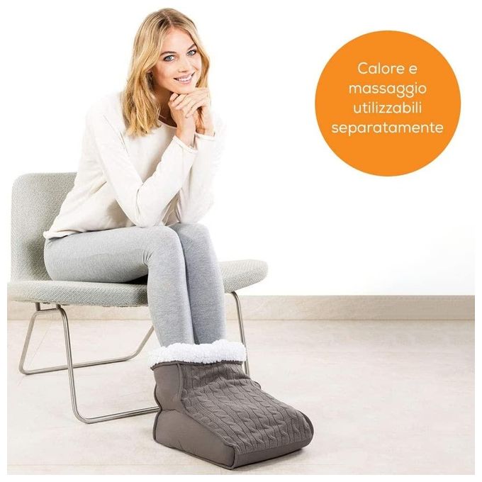 Beurer FWM40 – Massaggiatore elettrico per piedi, tecnologia massaggio Shiatsu + calore, 2 livelli di intensita', Alimentazione a rete, Funzioni: riscaldamento integrato e soffice fodera lavabile, Colore Beige