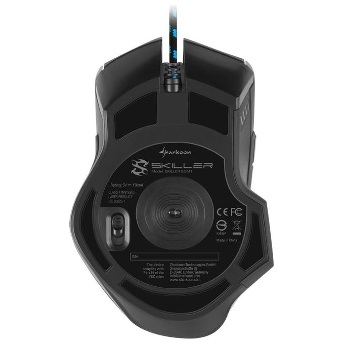 Sharkoon Skiller SGM1 Mouse Gaming 10800 Dpi Max Rgb Usb 1,8mt Nero