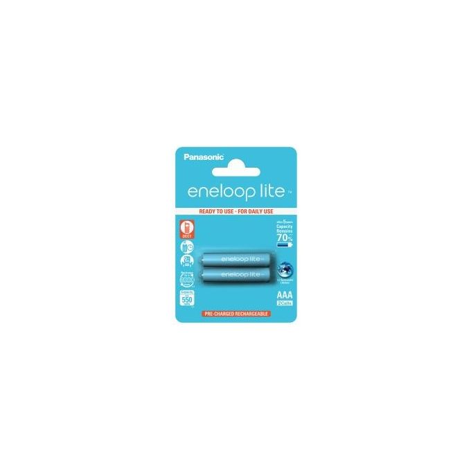 Panasonic Eneloop 2 Batterie Ricaricabili Lite Micro AAA 550mAh