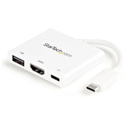 Startech Adattatore Multifunzione USB-C a HDMI 4k con Power Delivery e porta USB-A - Bianco