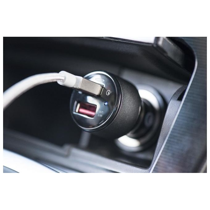 Ednet caricabatteria per auto quick charge 3,0 2 porte 3 ampere max