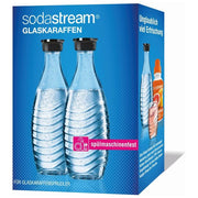 SodaStream Glass Carafe Duo Pack – Accessorio gasatore, 2 bottiglie in vetro da 0,7 L, lavabili in lavastoviglie, design elegante trasparente