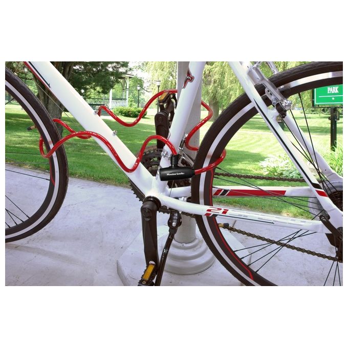 Master Lock 8127EURTRI 3 Lucchetti per Bici con Chiave 1.8mt 8mm