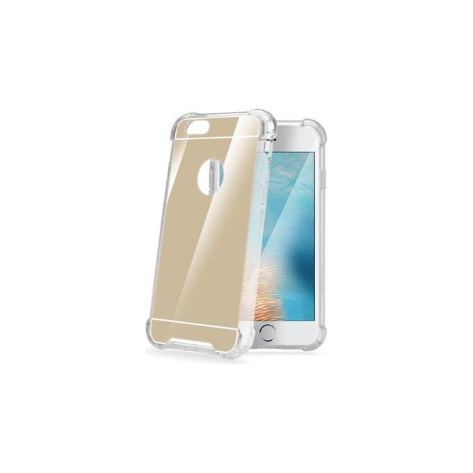 Celly ARMORMIR801GD Armor Mirror Custodia Rigida con Retro a Specchio e Cornice Trasparente in Gomma per iPhone 7 Plus Rosa