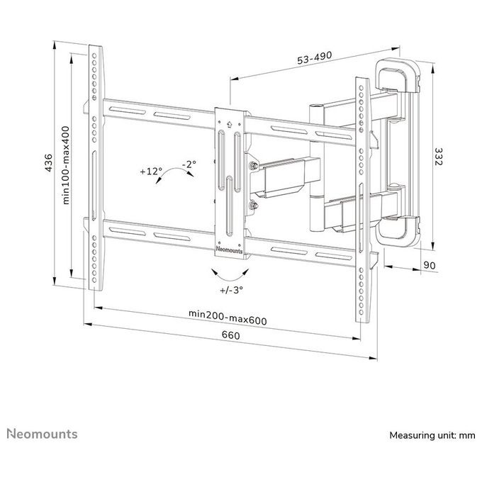 Neomounts by Newstar Supporto a Parete Wl40-550bl16