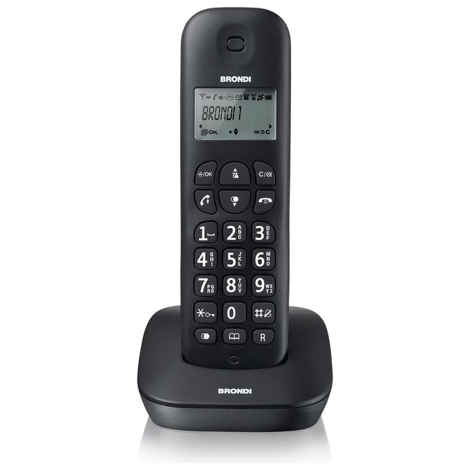 Brondi Gala Cordless Ampio Display 20 Memorie ID Chiamante Nero