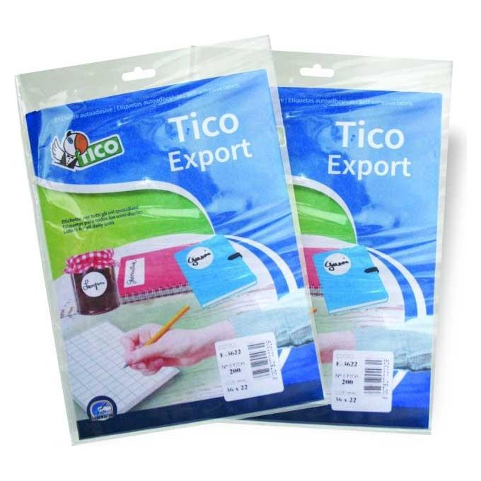 Tico E-3610 Confezione 400 Etichette Export 36x10mm 10 Fogli