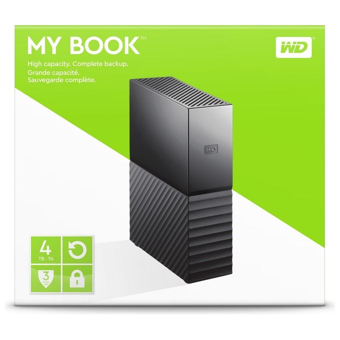 WD My Book 4TB Hard Disk per Desktop USB 3.0 Protezione Password e Back-Up Automatico Nero