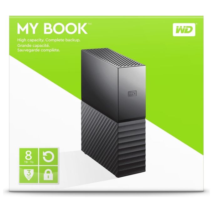 WD My Book 8TB Hard Disk per Desktop USB 3.0 Protezione Password e Back-Up Automatico Nero