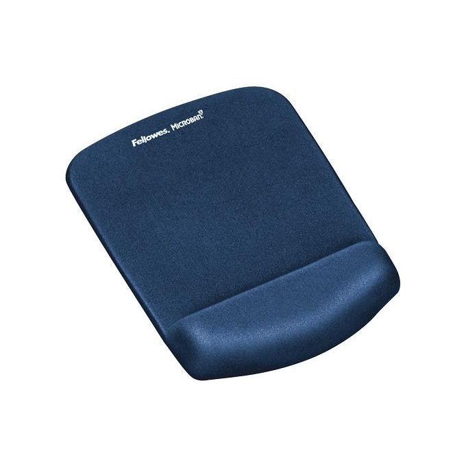 Fellowes 9287302 PlushTouch Tappetino per Mouse con Supporto Polso FoamFusion Microban colore Blu