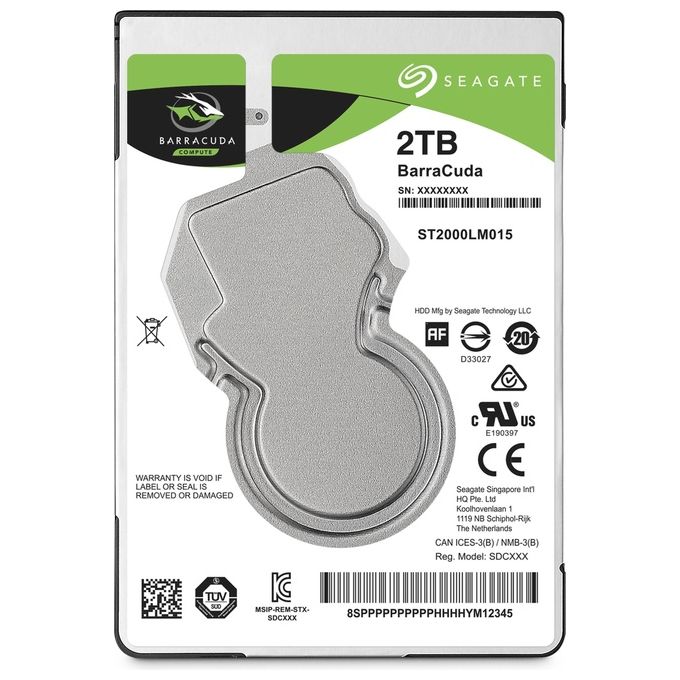 Seagate Mobile Barracuda 2.5 2tb sata 2,5 5400rpm 6gb-s 128mb 7mm