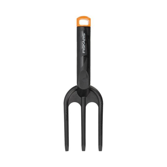 Fiskars 1000696 Solid Forca da Giardino 3 Denti 29.5 cm Poliammide Rinforzato Fibra di Vetro colore Nero Arancione