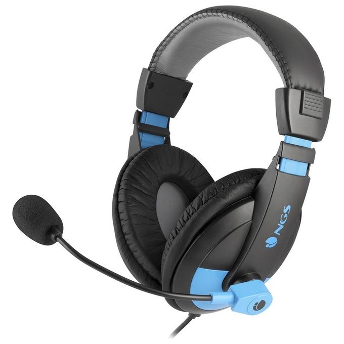 NGS MSX9 Pro Auricolare Cablato a Padiglione Musica e Chiamate Nero-Blu