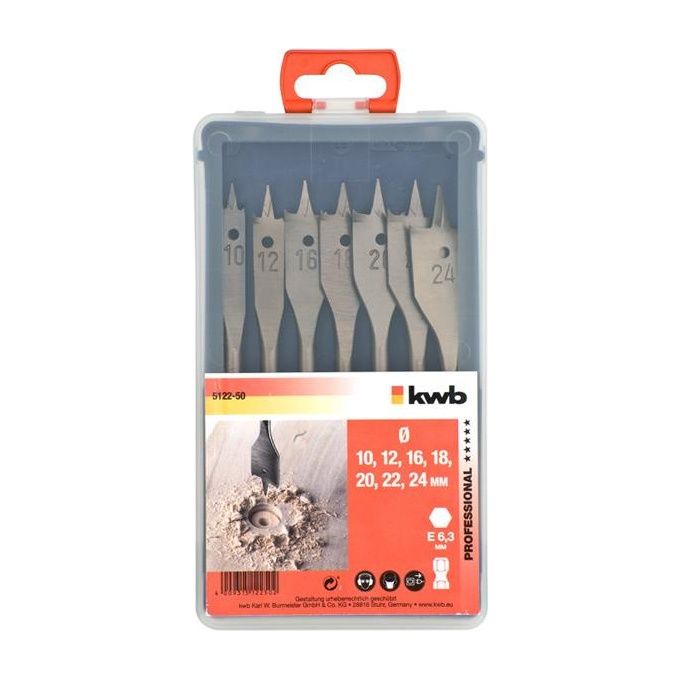 Kwb Set Mecchie Testa Piatta (7 Pz)