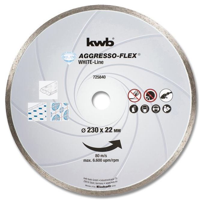 Kwb Disco Diamantato Filo White Line D.230 Mm Spessore 2,5 Mm
