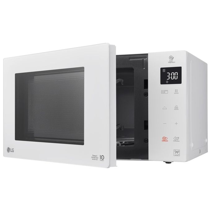 LG MH6535GDH NeoChef – Forno a Microonde con Grill 25 L, 1000 W, Tecnologia Smart Inverter con Funzione Crisp e Cottura a Vapore, Display LED, Colore Bianco