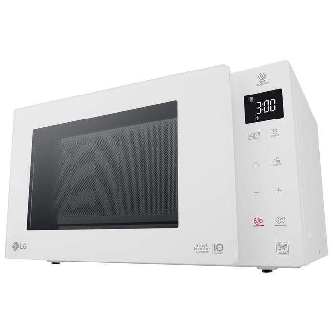 LG MH6535GDH NeoChef – Forno a Microonde con Grill 25 L, 1000 W, Tecnologia Smart Inverter con Funzione Crisp e Cottura a Vapore, Display LED, Colore Bianco