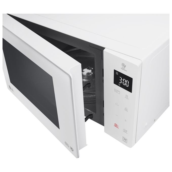 LG MH6535GDH NeoChef – Forno a Microonde con Grill 25 L, 1000 W, Tecnologia Smart Inverter con Funzione Crisp e Cottura a Vapore, Display LED, Colore Bianco