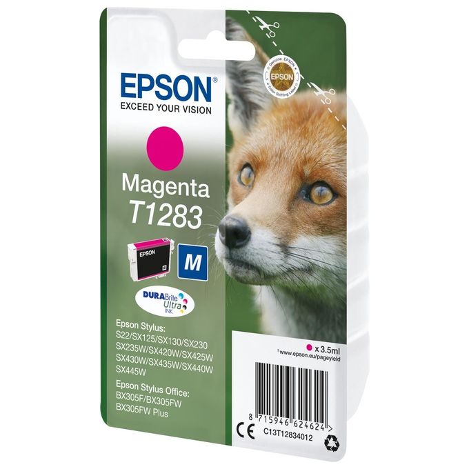 Epson T1283 3.5 ml taglia M magenta originale blister cartuccia dinchiostro per Stylus S22, SX230, SX235, SX420, SX430, SX435, SX438, SX440, SX445, Stylus Office BX305