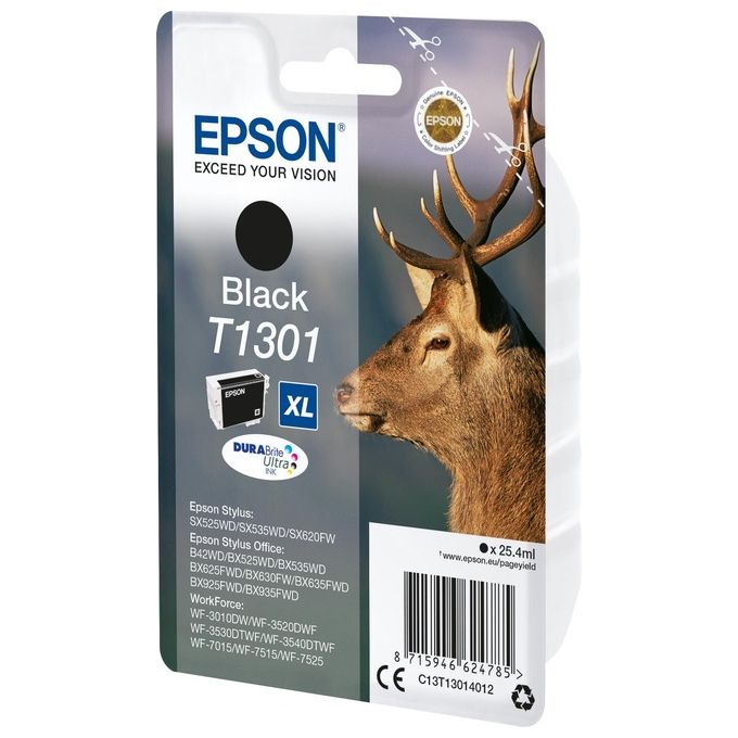 Epson T1301 Cartuccia Inchiostro nero Cervo Tg.xl Stylus SX525WD-SX620FW XL