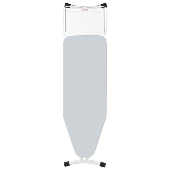 Polti Vaporella Essential FPAS0044 - Asse da stiro pieghevole, 122×43,5 cm, struttura acciaio, altezza 74-94 cm, supporto ferro-caldaia, rivestimento cotone imbottito, funzioni: griglia poggia?caldaia - apertura rapida - telo lavabile, colore grigio-bianc