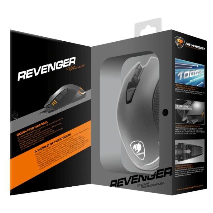 MOUSE GAMING WIRED REVENGER BLACK OPTICAL USB - COUGAR