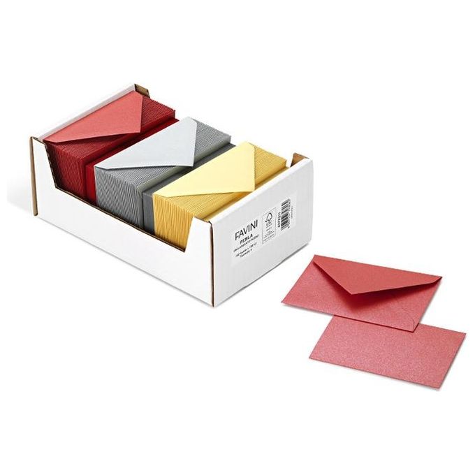 Cartotecnica Favini A57X211 Confezione 150 Buste con Cartoncino Perla 7,2x11cm