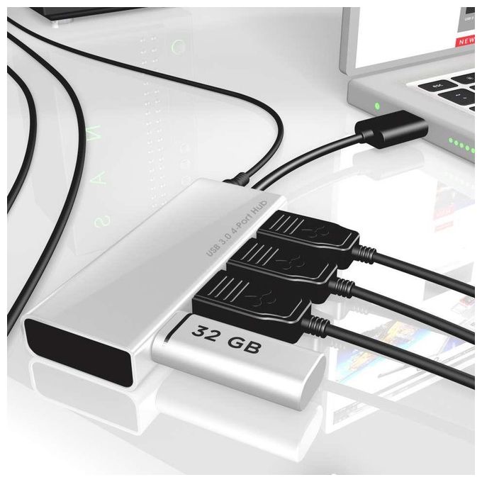 Club3D Adattatore Usb 3.0 4 Port Aluminium Casing