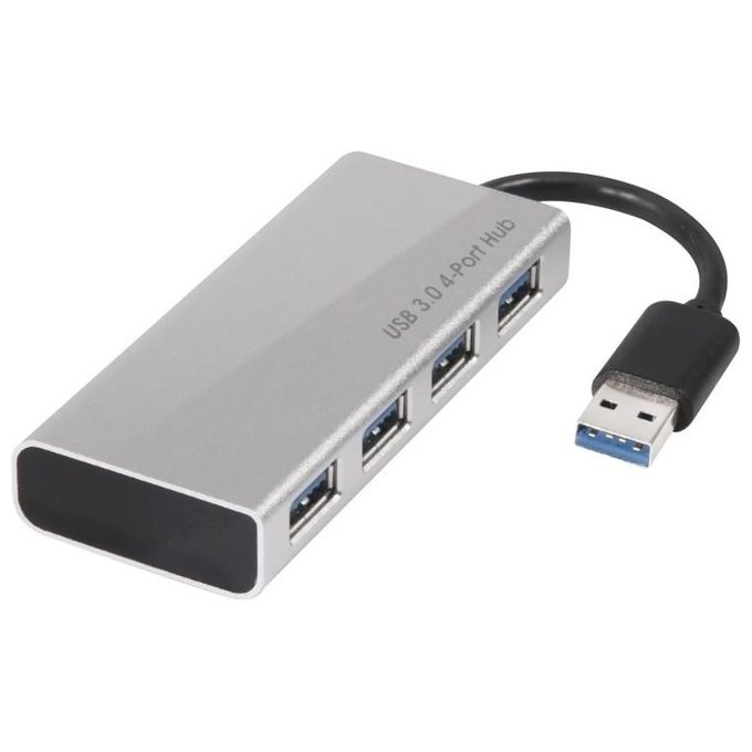 Club3D Adattatore Usb 3.0 4 Port Aluminium Casing