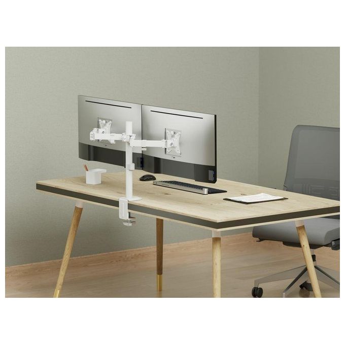 Equip Supporto da Tavolo per Tv a Schermo Piatto 32'' Scrivania Bianco