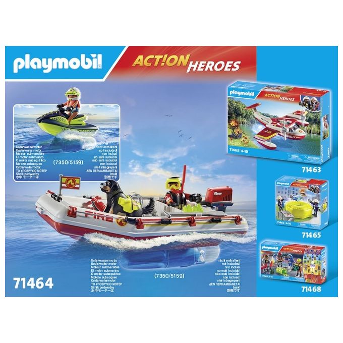 Playmobil Action Heroes Gommone dei Pompieri e Acquascooter