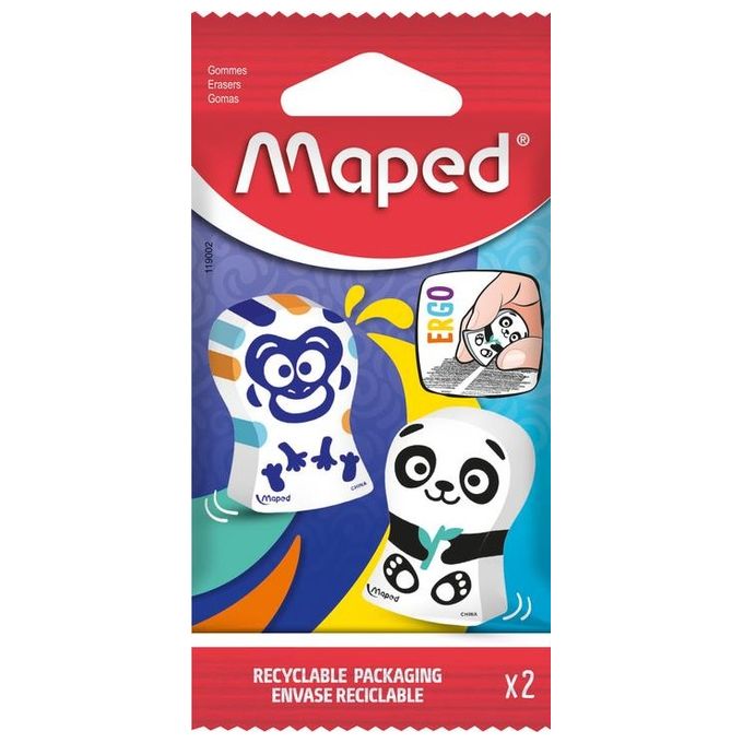 Maped Confezione 2 Blister Gomma New Ergo Fun