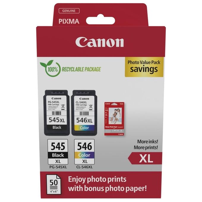 Canon PG-545 XL - CL-546 XL Cartuccia D'inchiostro Photo Value Pack