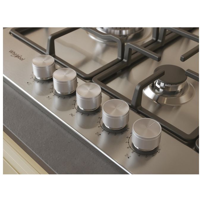 Whirlpool KGML761IX Piano Cottura a gas 5 fuochi 73 cm Acciao inox