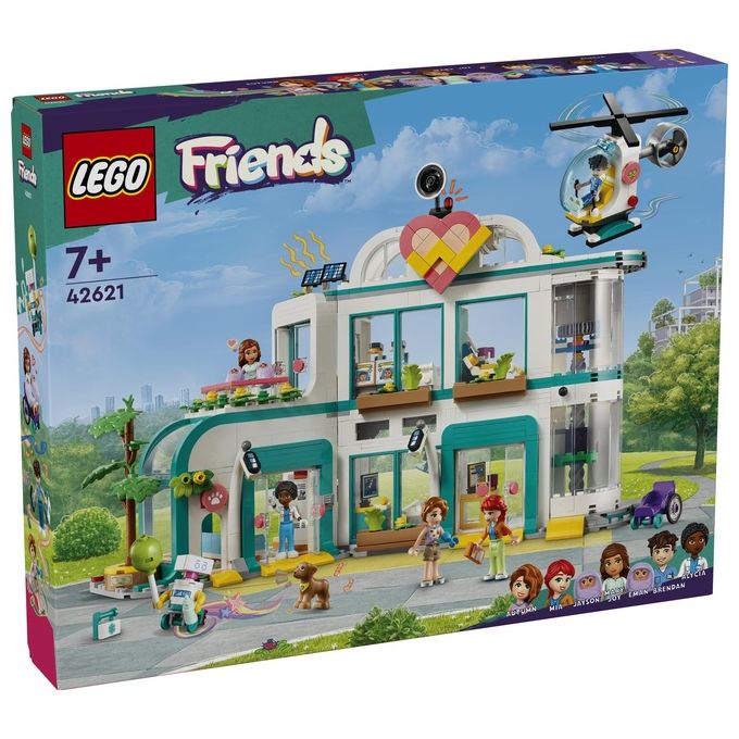 LEGO Friends 42621 Ospedale di Heartlake City, Giochi Educativi per Bambini di 7+ con Elicottero Giocattolo e 5 Mini Bamboline