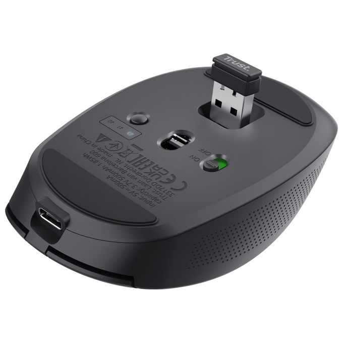 Trust Ozaa Mouse Mano Destra RF senza Fili  Bluetooth Ottico 3200 DPI