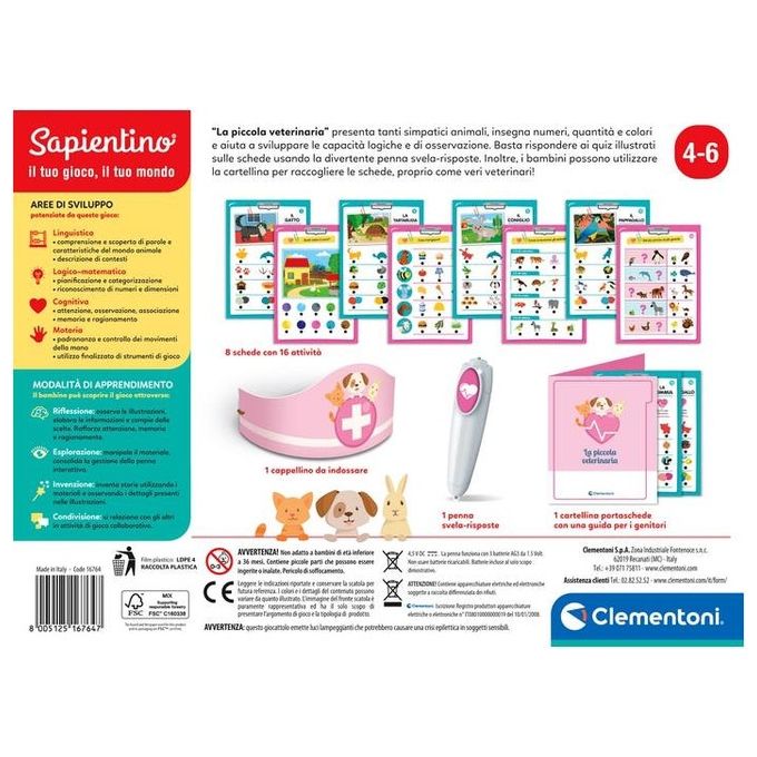 Clementoni Gioco Educativo Sapientino la Piccola Veterinaria