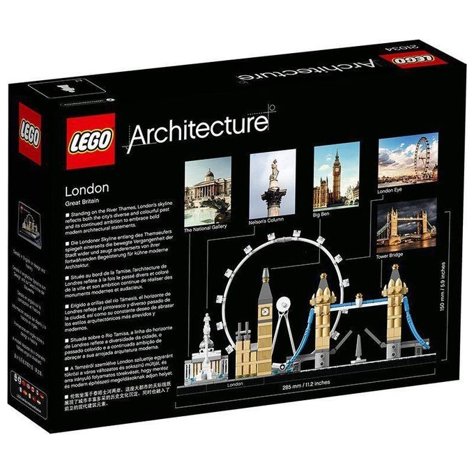 LEGO Architecture 21034 Londra, con London Eye, Big Ben e Tower Bridge, Modellismo Monumenti, Set da Collezione, Idea Regalo