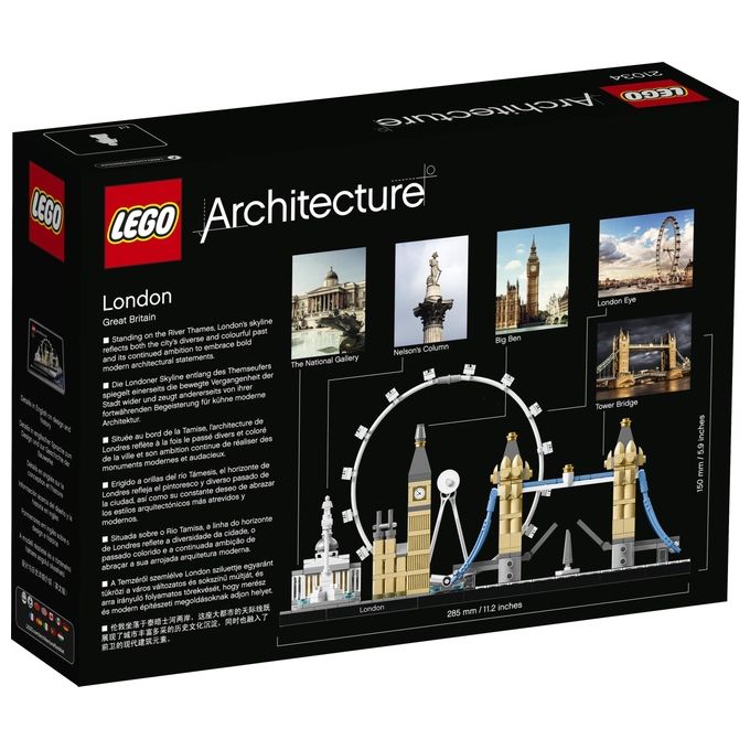 LEGO Architecture 21034 Londra, con London Eye, Big Ben e Tower Bridge, Modellismo Monumenti, Set da Collezione, Idea Regalo